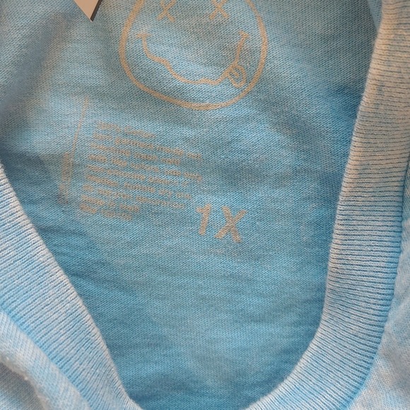 Nirvana In Utero Graphic T-Shirt Blue Mineral Wash Plus Size 1X Angel Tee - Picture 2 of 5